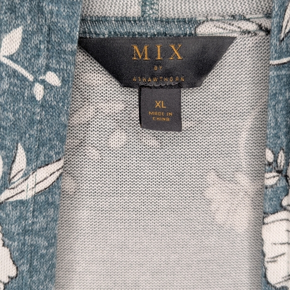 EUC✨ MIX BY 41 HAWTHORN green floral XL Sierra 3/4 Sleeve Cardigan - Picture 9 of 11